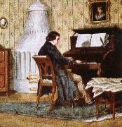 johannes brahms schumann composing at his piano Sweden oil painting artist